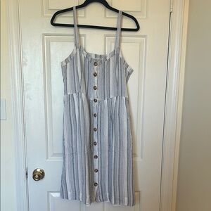 LOFT Blue & White Spaghetti Strap Sundress